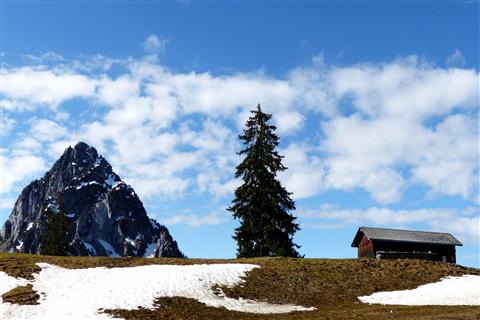 auf dem Haggenegg mit Blick zum groen Mythen, Schweiz