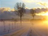 Sonnengeflutetes Winterland bei Herrieden