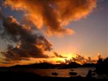 Sonnenuntergang auf La Dique Seychellen