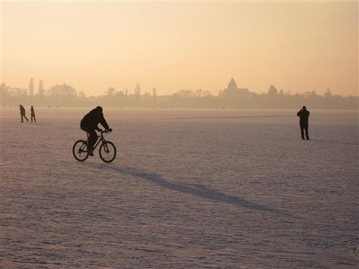 Radfahrer auf dem Bodensee