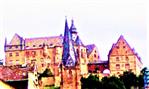 Marburger Schloss von der Innnenstadt aus
