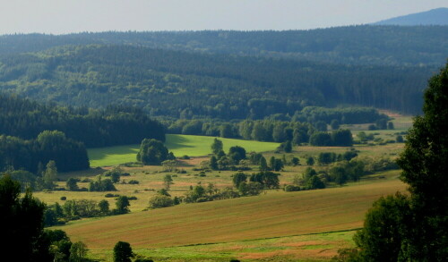 Blick von der tschechischen Seite (Böhmerwald) auf die deutsche Seite (Bayrischer Wald)

Aufnameort: Nordöstlich vom Perlsee, 23.07.2007
Kamera: Canon Power Shot A620 1/320; 4,0; 21,7mm