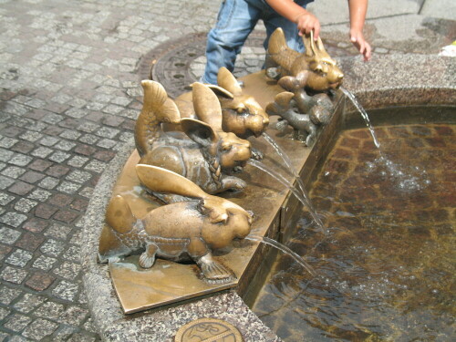 In Konstanz ist die Imperia im Hafen das bekannteste Werk des Bildhauers Lenk. Er hat sich aber neben Kaisern, Päpsten und Huren auch mit der Entwicklungslehre beschäftigt und hier die Entwicklungsstufen vom Has zum Seehas (endemisch in der nördlichen Bodenseeregion) lehrbuchmäßig dargestellt.

Aufnameort: KOnstanz
