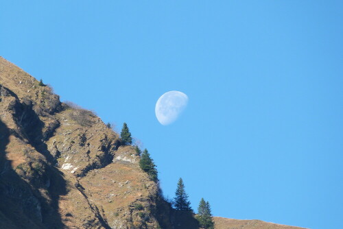 Gegen etwa 10:00 morgens sah ich diesen phantastischen
Mond unterhalb des Söllerkopfes/Allgäu.

Aufnameort: Oberstdorf/Allgäu
Kamera: Lumix FZ 48