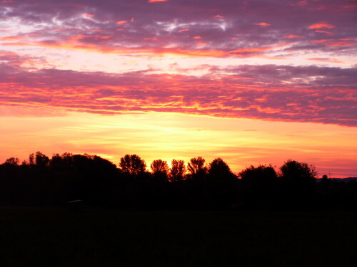 So gegen 6:00 morgens waren wir zur Vogelbeobachtung an den Reinheimer Teich gefahren und hatten dann diesen herrlichen Sonnenaufgang.

Aufnameort: Reinheimer Teich/Odenwald
Kamera: Lumix fz 48